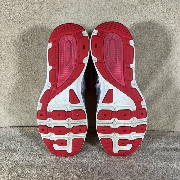 Nike Dual Fusion Lite Womens Size 6.5 Running Shoes Silver Red 599560-001 - Picture 7 of 8
